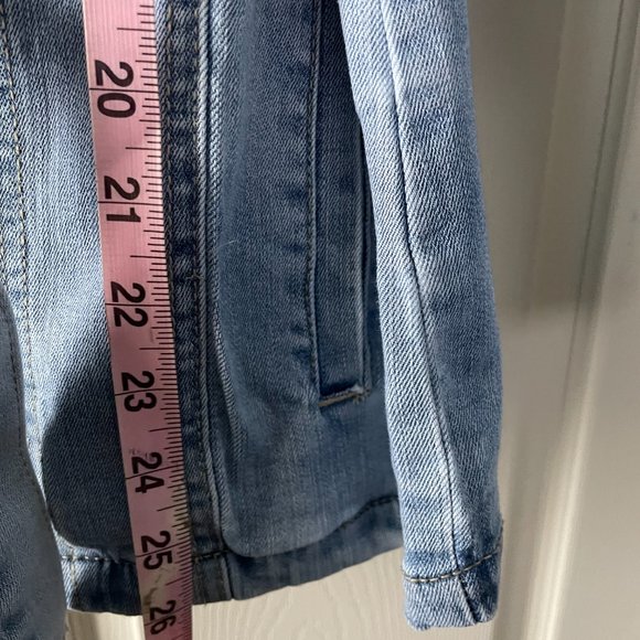 Mid Length Belted Denium Jacket - Picture 3 of 5